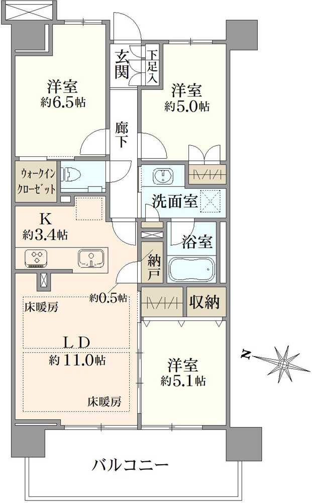 プラウド赤羽ディアージュの間取図