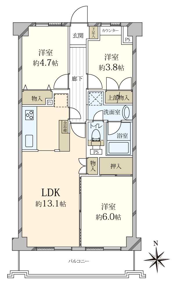 エンゼルハイム仙台堀公園の間取図