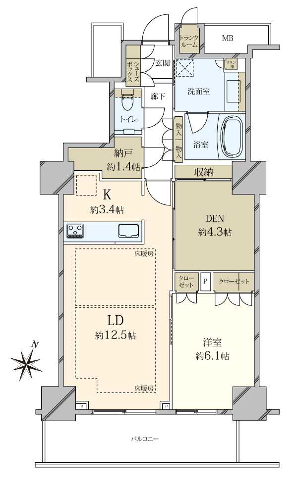 プラウドタワー石神井公園の間取図