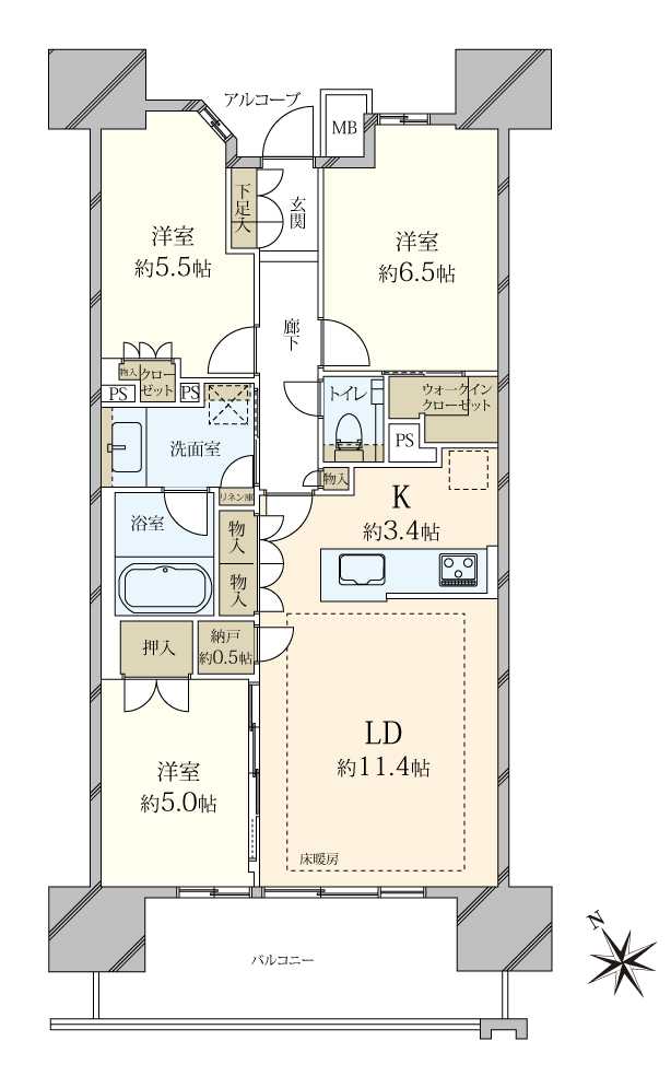 プラウド門前仲町ディアージュの間取図