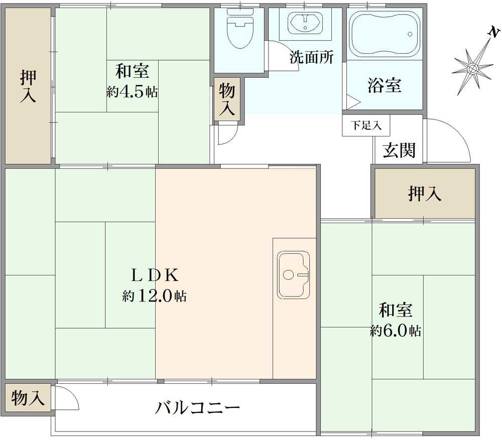 左近山団地2街区22棟の間取図