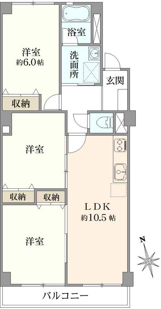 瀬谷ハイツA棟の間取図