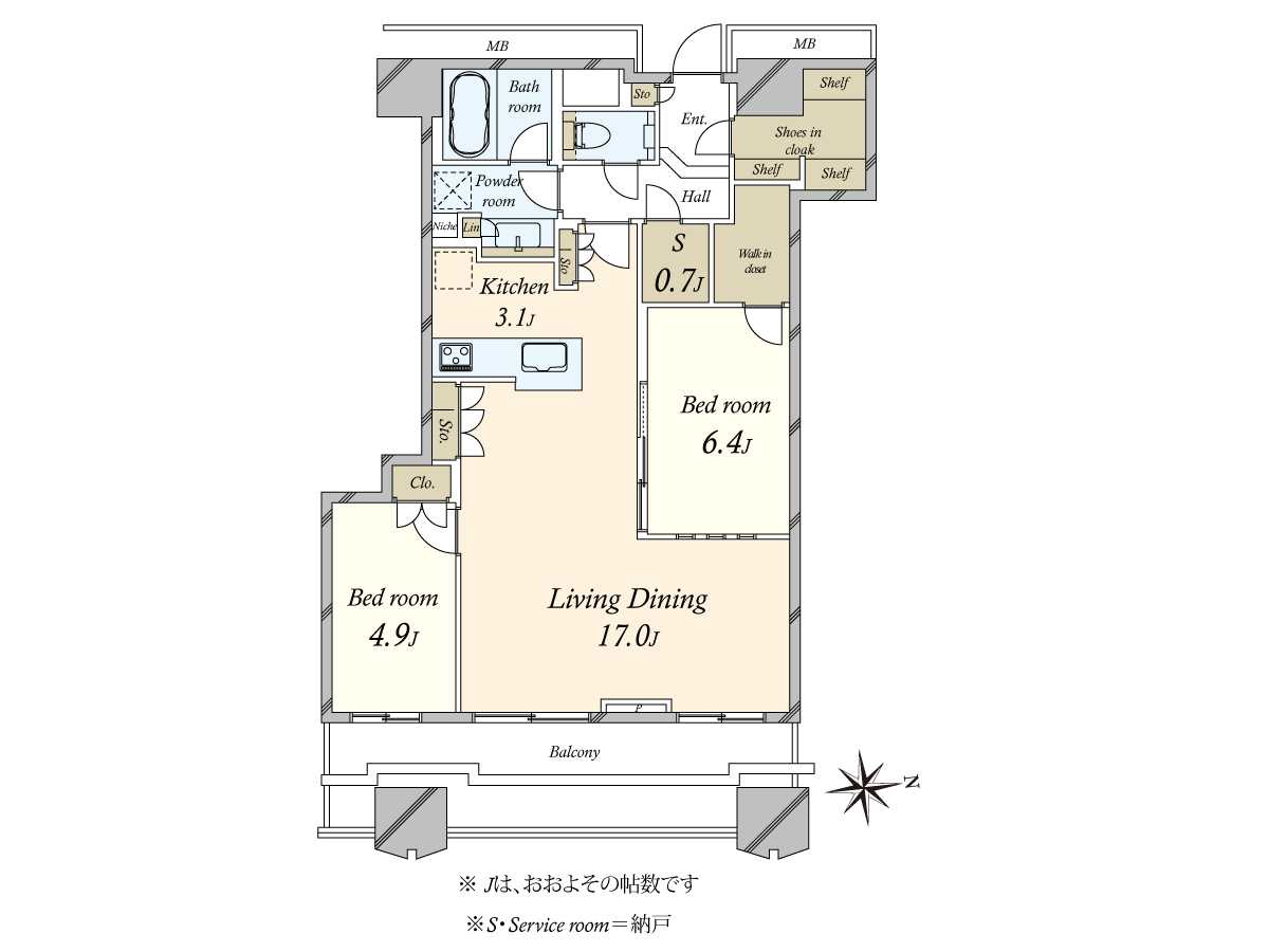 富久クロスコンフォートタワーの間取図