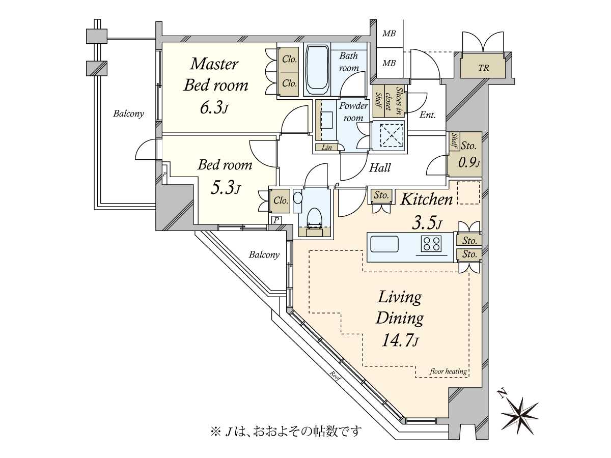 プラウドタワー渋谷の間取図