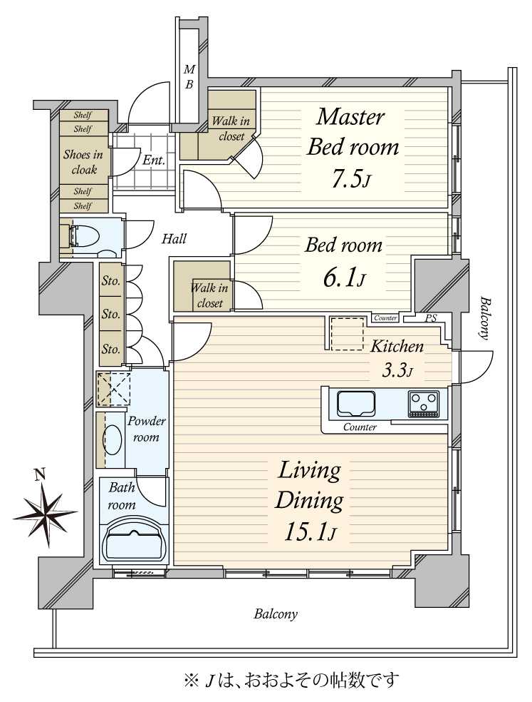 フェイバリッチタワー品川の間取図