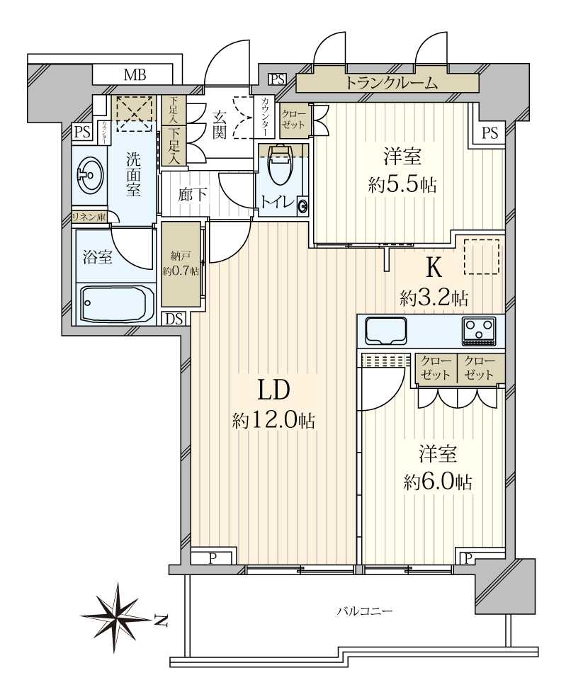 プラウドタワー亀戸クロスゲートタワーの間取図