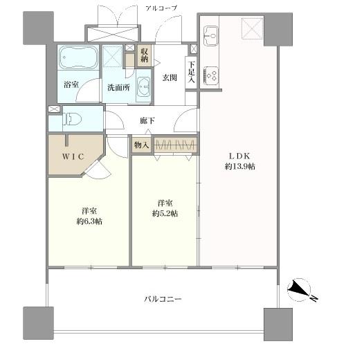 ペルル堂島の間取図