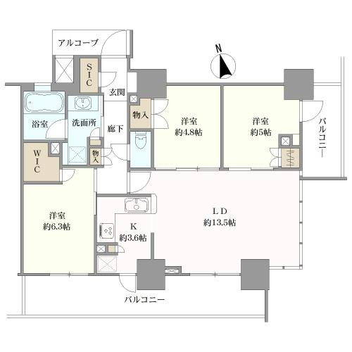 プラウドタワー阿倍野の間取図