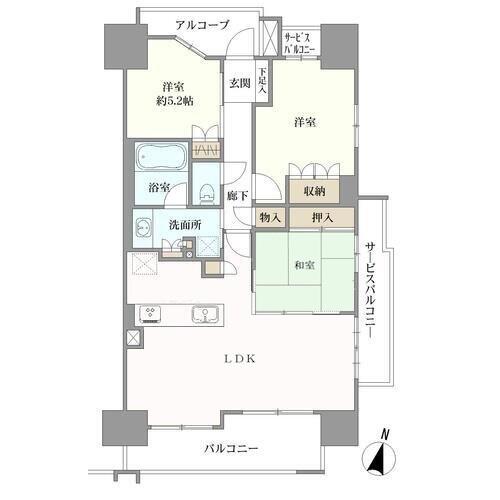 ヴェリテ帝塚山万代の間取図