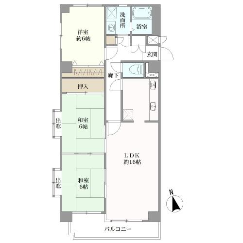 スワンマンション香椎南の間取図