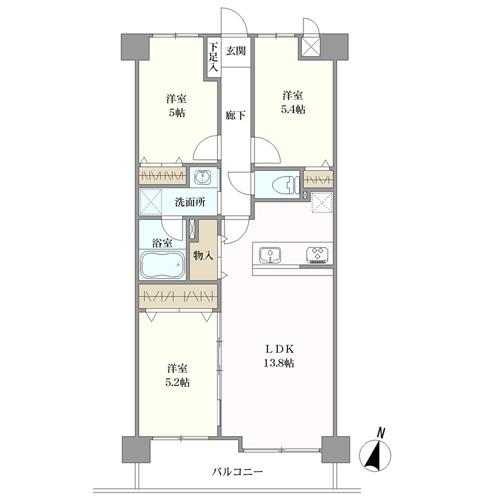 コアマンション西長住の間取図