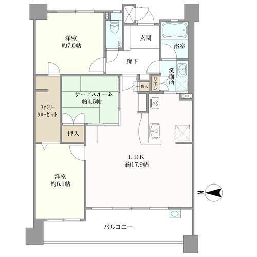 アルフィーネ大濠ウエストパークの間取図