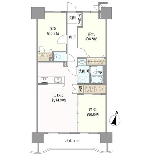 レールシティ博多駅南の間取図
