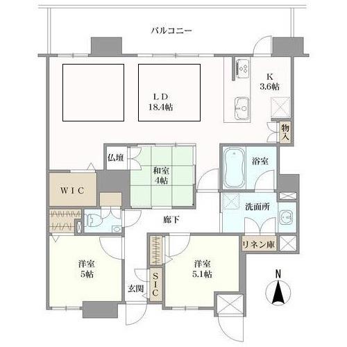 モントーレ香椎浜サーフタワーセンターコートの間取図