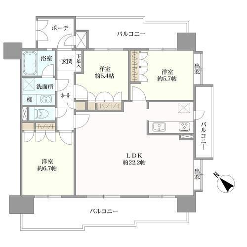 アーバンパレスアルカディア博多駅東の間取図