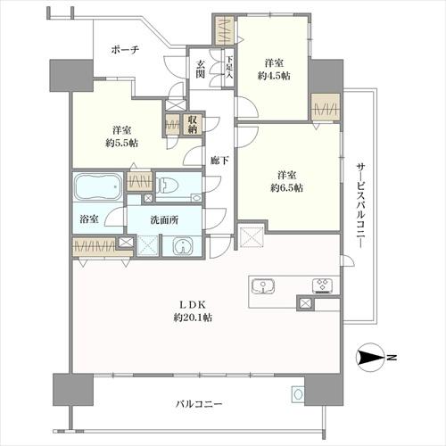 レゾンシティ岡崎駅前プレミアムコートの間取図