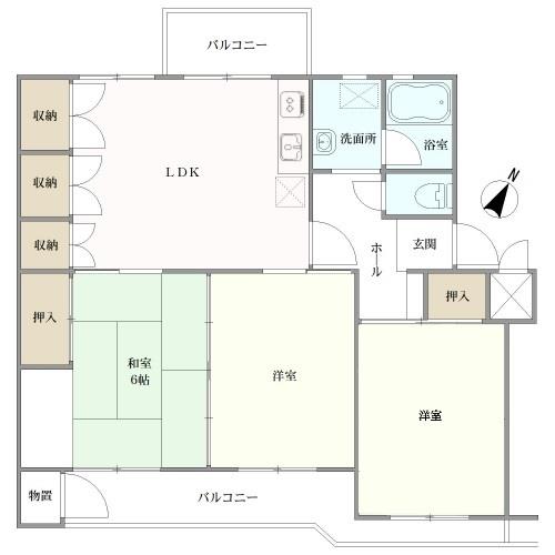 桃山住宅２２号棟の間取図