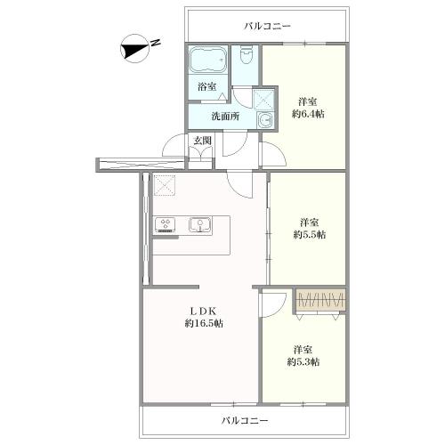 サンポール明大寺の間取図