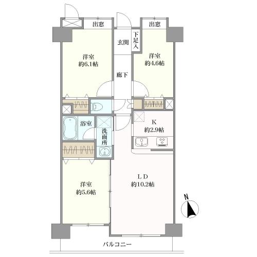 ライオンズマンション一之江弐番館の間取図