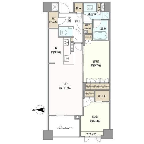 ザ・パークハウス市谷加賀町レジデンスの間取図