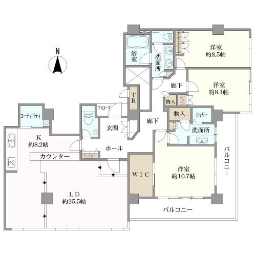 恵比寿ガーデンテラス壱番館の間取図