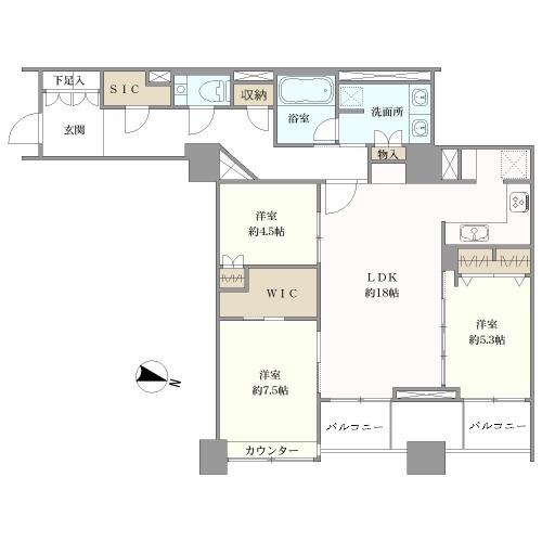 グランスイート六番町の間取図