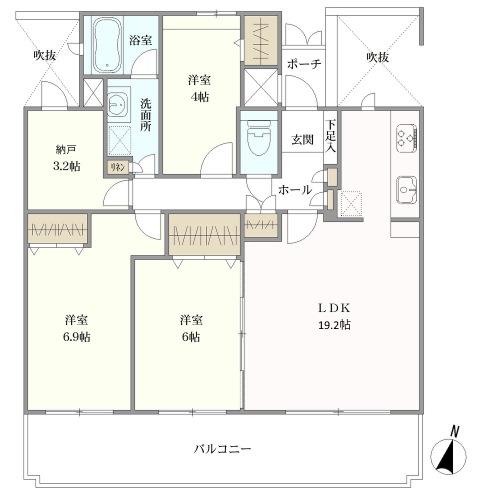 赤松台パークハウス弐番館の間取図