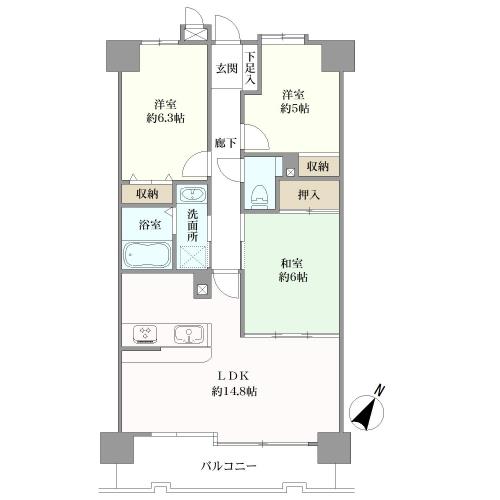 ライオンズマンション一社東の間取図