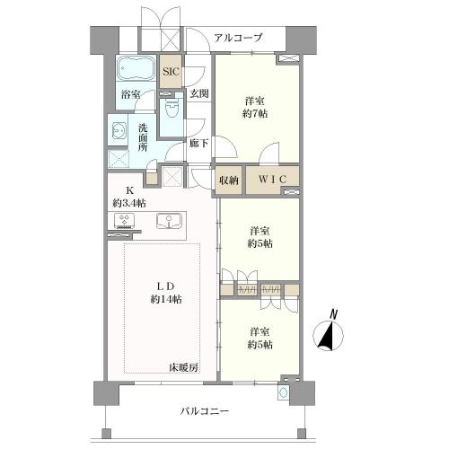 ヴィラス星ヶ丘の森の間取図