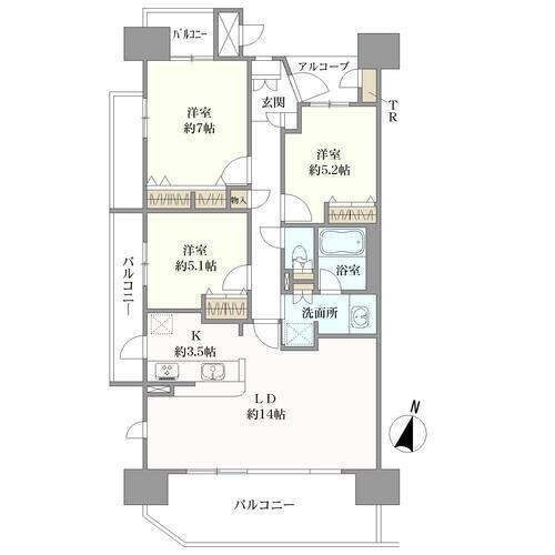 ロイヤルクレスト大森金城学院前の間取図