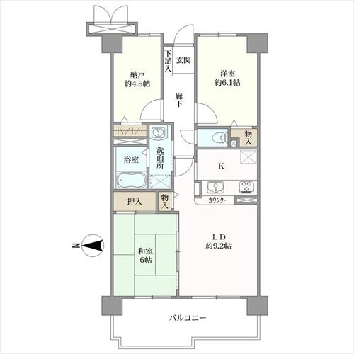 シティハイツねやがわＩＩ番館の間取図