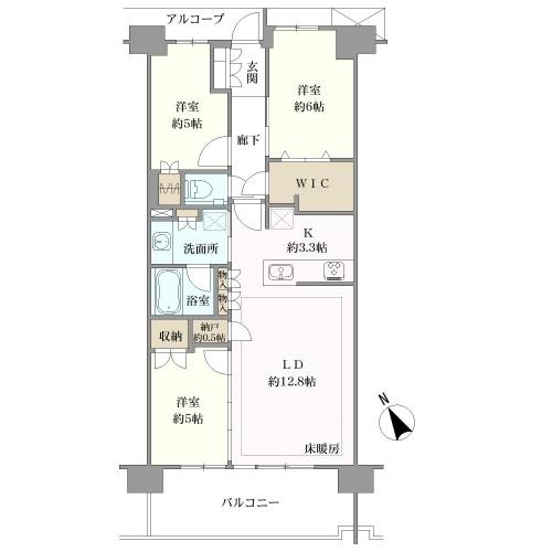 プラウドシティ武蔵野三鷹の間取図