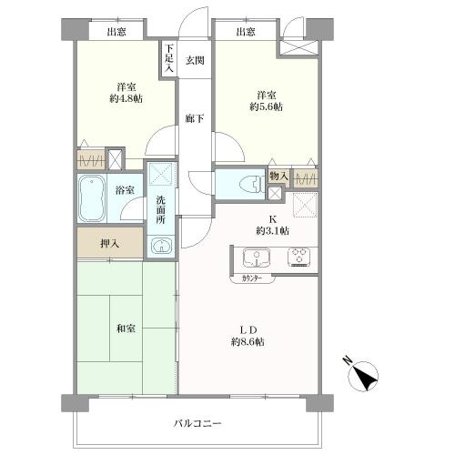 ライオンズマンション大宮天沼の間取図