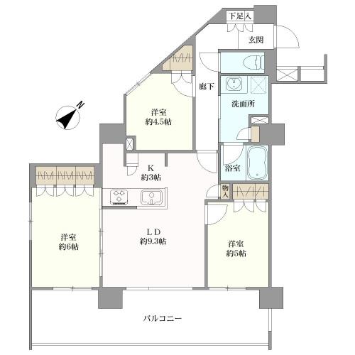 クオス駒沢大学の間取図