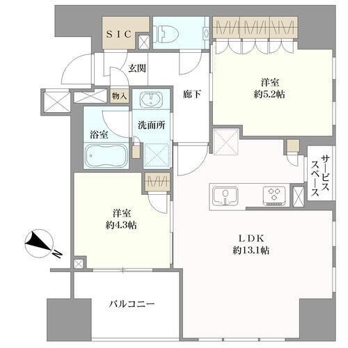 パークホームズ日本橋浜町ザテラスの間取図