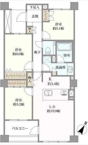 ルフォン中野上鷺宮壱番館の間取図