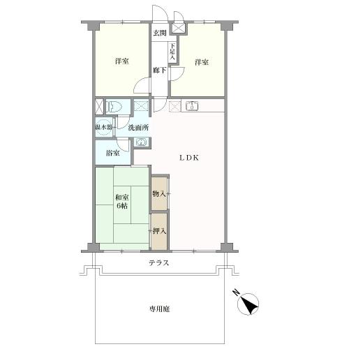 グリーンハイツ輝国の間取図