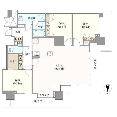 なかのサンクォーレの間取図