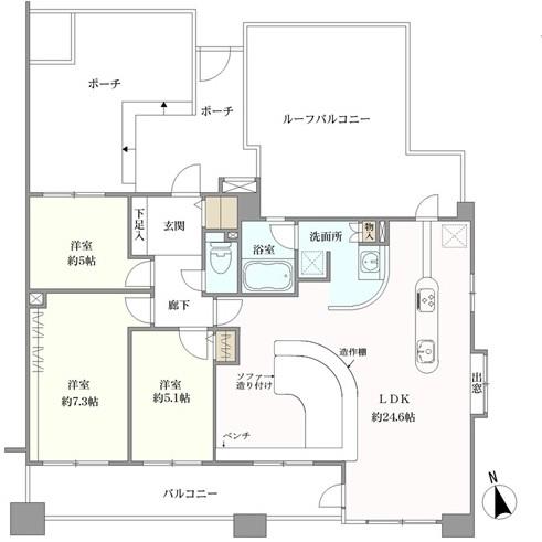 アールヴェール三鷹下連雀の間取図