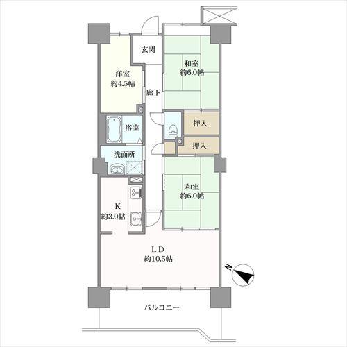 ローレルハイツ神戸１号棟の間取図