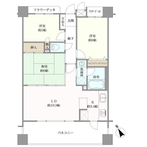アパガーデンコート綾瀬の間取図