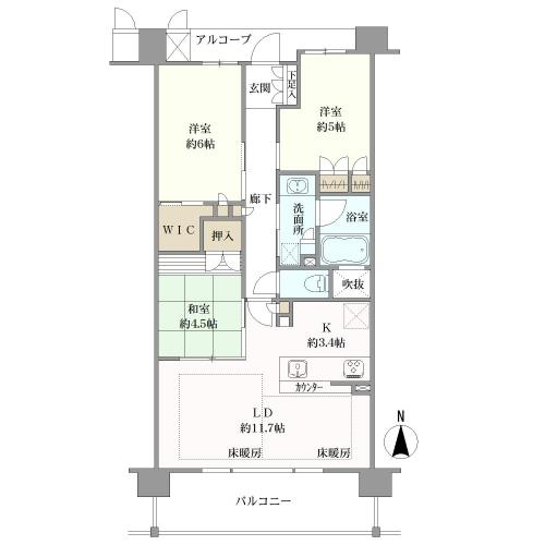 ル・パルトネール京都御屋敷町の間取図