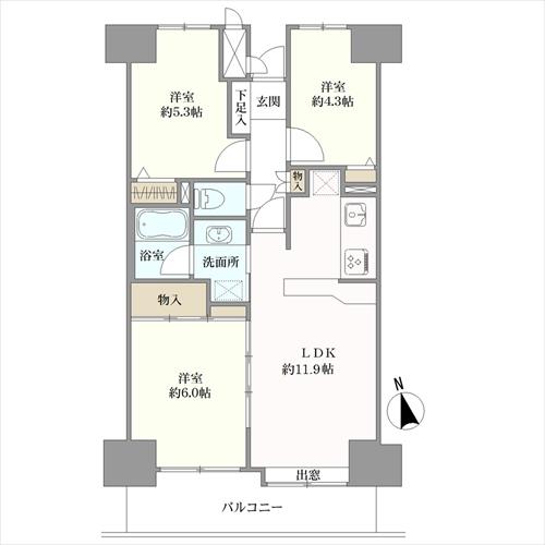 イトーピア川口マンションの間取図