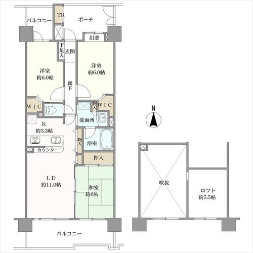 コスモ川口グレイスフォルムの間取図