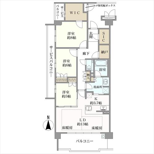 プレミスト京都　松ヶ崎の間取図