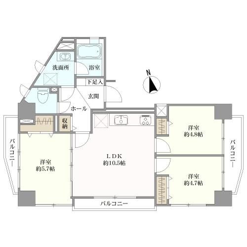 グランレイム城北の間取図
