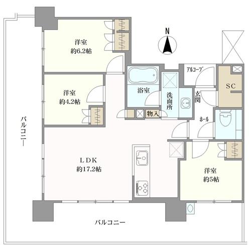 グランドメゾン大濠公園ＴＨＥ　ＴＯＷＥＲの間取図
