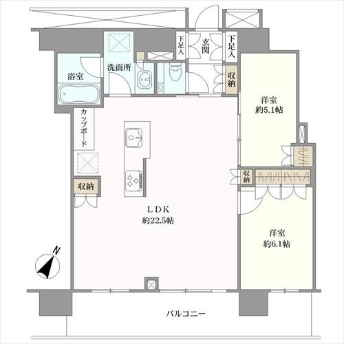 Ｂｒｉｌｌｉａ　Ｔｏｗｅｒ西新・ＰＲＡＬＩＶＡの間取図