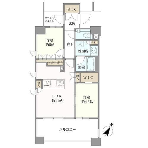 クリオラベルヴィ西新グランクラスの間取図