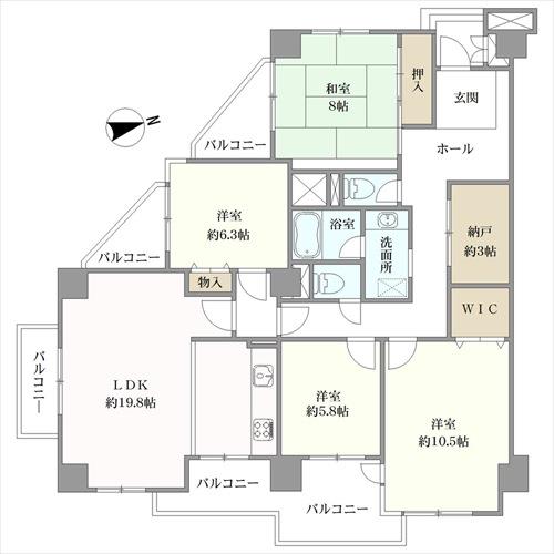 イトーピア逆瀬川の間取図